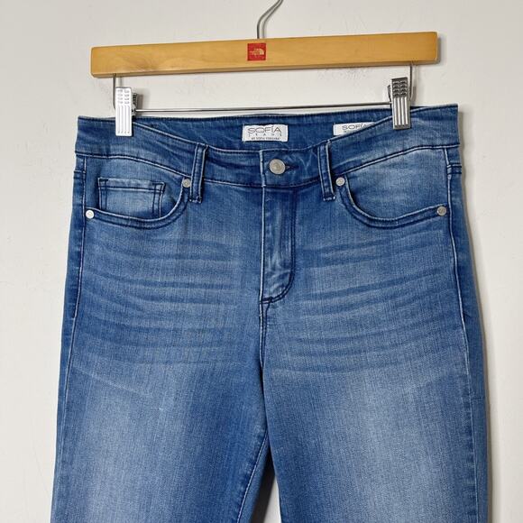 Sofia Vergara Women's Jeans 6 Skinny Ankle Lace Raw Hem Stretch Denim Med Wash - Picture 3 of 10